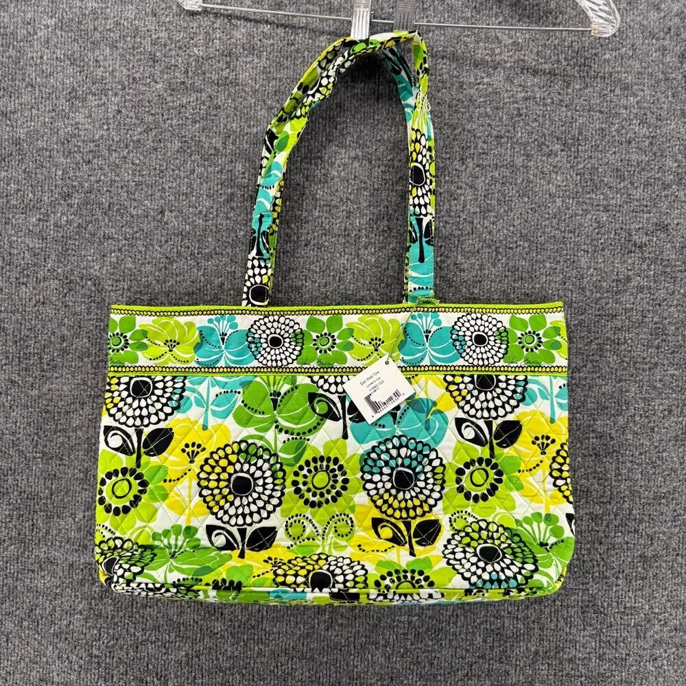 Vera Bradley Tote Bag‎ East West Limes Up Floral Quilted Boho Hippie Bag